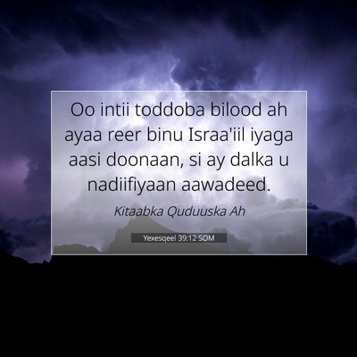 Picture 07 - Yexesqeel 39:12 SOM - Oo intii toddoba bilood ah ayaa reer binu - Bible Verse Picture