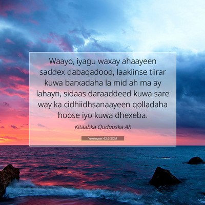 Picture 07 - Yexesqeel 42:6 SOM - Waayo, iyagu waxay ahaayeen saddex dabaqadood, - Bible Verse Picture