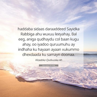 Picture 07 - Yexesqeel 5:8 SOM - haddaba sidaas daraaddeed Sayidka Rabbiga ahu - Bible Verse Picture