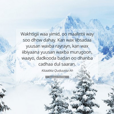 Picture 07 - Yexesqeel 7:12 SOM - Wakhtigii waa yimid, oo maalintii way soo dhow - Bible Verse Picture