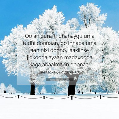 Picture 07 - Yexesqeel 9:10 SOM - Oo aniguna indhahaygu uma tudhi doonaan, oo - Bible Verse Picture
