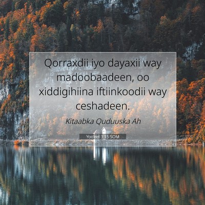 Picture 07 - Yoo'eel 3:15 SOM - Qorraxdii iyo dayaxii way madoobaadeen, oo - Bible Verse Picture