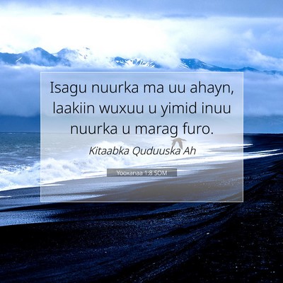 Picture 07 - Yooxanaa 1:8 SOM - Isagu nuurka ma uu ahayn, laakiin wuxuu u yimid - Bible Verse Picture