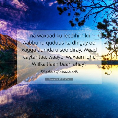 Picture 07 - Yooxanaa 10:36 SOM - ma waxaad ku leedihiin kii Aabbuhu quduus ka - Bible Verse Picture