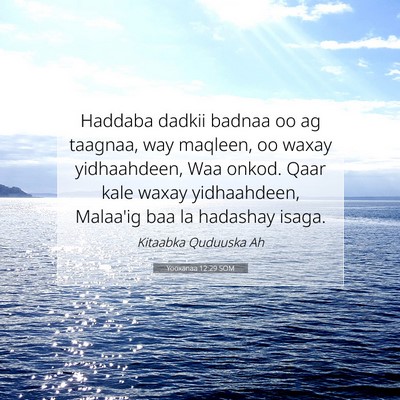 Picture 07 - Yooxanaa 12:29 SOM - Haddaba dadkii badnaa oo ag taagnaa, way maqleen, - Bible Verse Picture