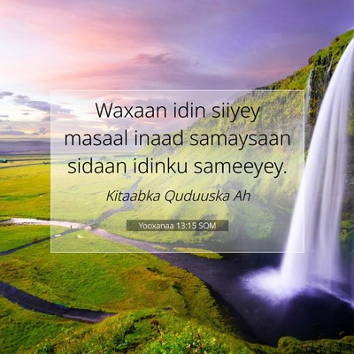 Picture 07 - Yooxanaa 13:15 SOM - Waxaan idin siiyey masaal inaad samaysaan sidaan - Bible Verse Picture