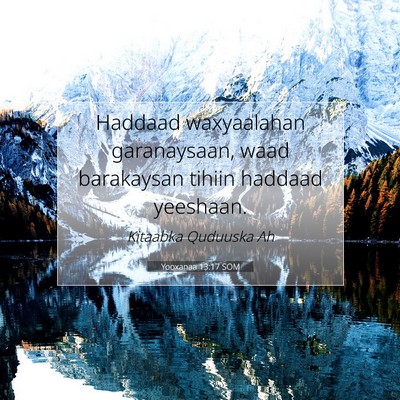 Picture 07 - Yooxanaa 13:17 SOM - Haddaad waxyaalahan garanaysaan, waad barakaysan - Bible Verse Picture