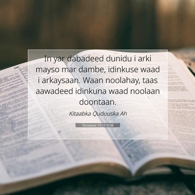 Picture 07 - Yooxanaa 14:19 SOM - In yar dabadeed dunidu i arki mayso mar dambe, - Bible Verse Picture