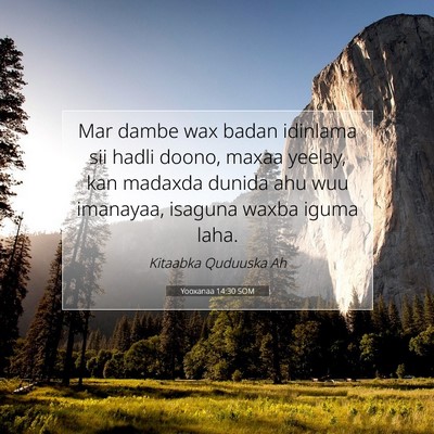 Picture 07 - Yooxanaa 14:30 SOM - Mar dambe wax badan idinlama sii hadli doono, - Bible Verse Picture
