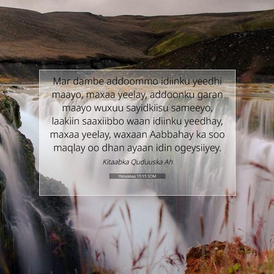 Picture 07 - Yooxanaa 15:15 SOM - Mar dambe addoommo idiinku yeedhi maayo, maxaa - Bible Verse Picture
