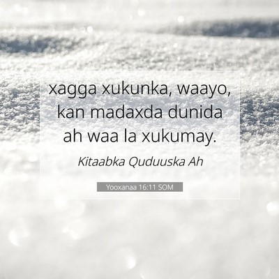Picture 07 - Yooxanaa 16:11 SOM - xagga xukunka, waayo, kan madaxda dunida ah waa - Bible Verse Picture