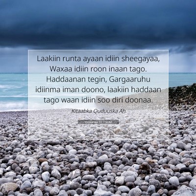Picture 07 - Yooxanaa 16:7 SOM - Laakiin runta ayaan idiin sheegayaa, Waxaa idiin - Bible Verse Picture