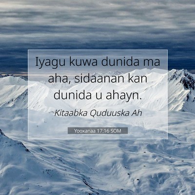 Picture 07 - Yooxanaa 17:16 SOM - Iyagu kuwa dunida ma aha, sidaanan kan dunida u - Bible Verse Picture
