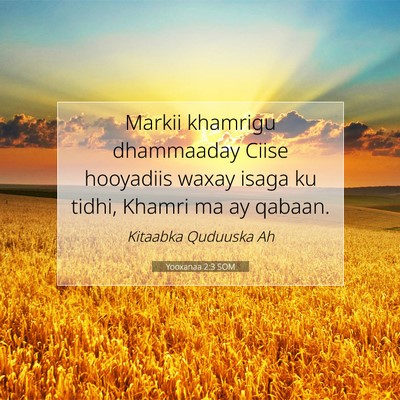 Picture 07 - Yooxanaa 2:3 SOM - Markii khamrigu dhammaaday Ciise hooyadiis waxay - Bible Verse Picture