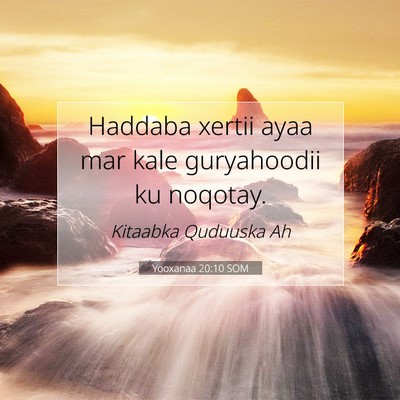 Picture 07 - Yooxanaa 20:10 SOM - Haddaba xertii ayaa mar kale guryahoodii ku - Bible Verse Picture