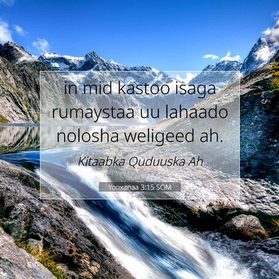 Picture 07 - Yooxanaa 3:15 SOM - in mid kastoo isaga rumaystaa uu lahaado nolosha - Bible Verse Picture