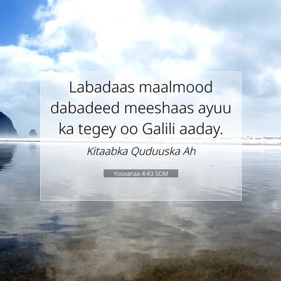 Picture 07 - Yooxanaa 4:43 SOM - Labadaas maalmood dabadeed meeshaas ayuu ka tegey - Bible Verse Picture