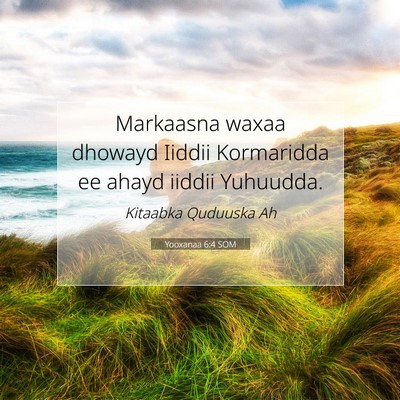 Picture 07 - Yooxanaa 6:4 SOM - Markaasna waxaa dhowayd Iiddii Kormaridda ee - Bible Verse Picture
