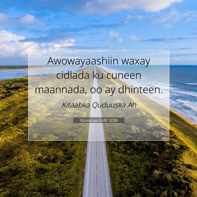 Picture 07 - Yooxanaa 6:49 SOM - Awowayaashiin waxay cidlada ku cuneen maannada, - Bible Verse Picture