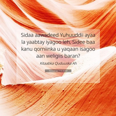 Picture 07 - Yooxanaa 7:15 SOM - Sidaa aawadeed Yuhuuddii ayaa la yaabtay iyagoo - Bible Verse Picture