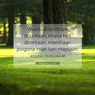 Picture 07 - Yooxanaa 7:34 SOM - Waad i doondooni doontaan, imana heli doontaan, - Bible Verse Picture