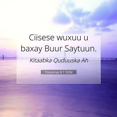 Picture 07 - Yooxanaa 8:1 SOM - Ciisese wuxuu u baxay Buur - Bible Verse Picture