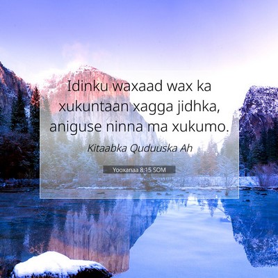 Picture 07 - Yooxanaa 8:15 SOM - Idinku waxaad wax ka xukuntaan xagga jidhka, - Bible Verse Picture