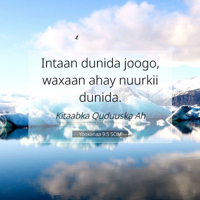 Picture 07 - Yooxanaa 9:5 SOM - Intaan dunida joogo, waxaan ahay nuurkii - Bible Verse Picture
