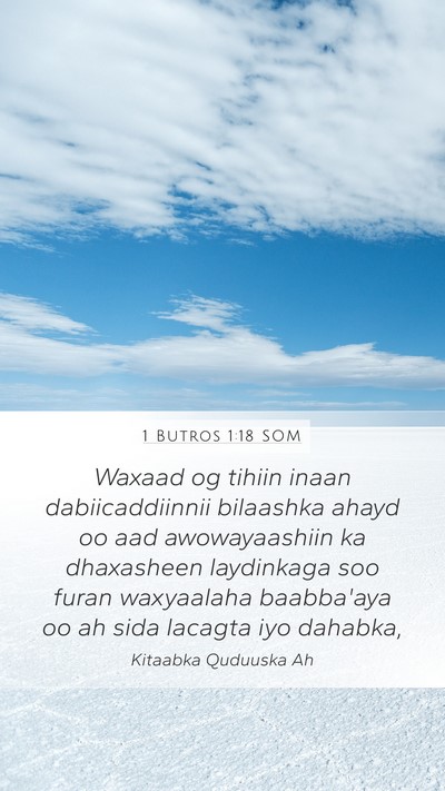 1 Butros 1:18 SOM Bible Verse Image