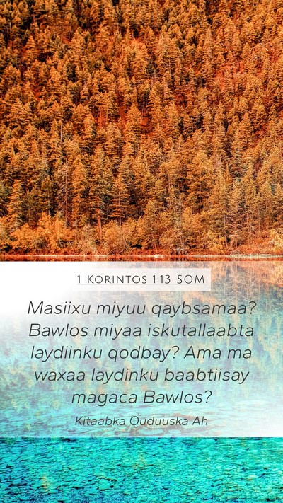 1 Korintos 1:13 SOM Bible Verse Image