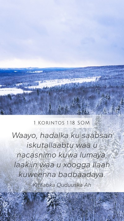 1 Korintos 1:18 SOM Bible Verse Image