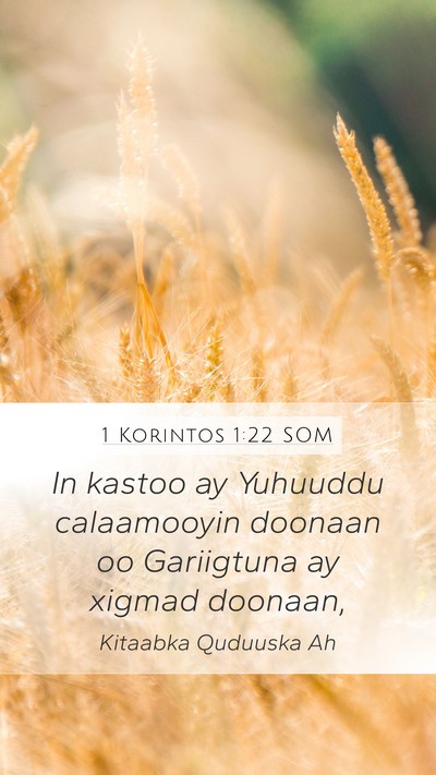 1 Korintos 1:22 SOM Bible Verse Image