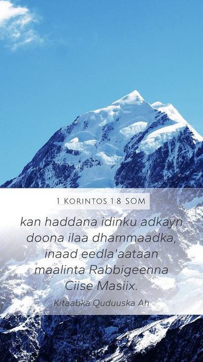 1 Korintos 1:8 SOM Bible Verse Image