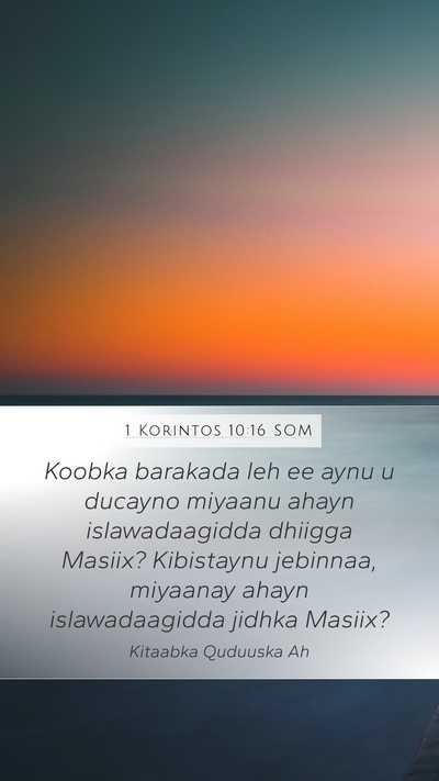 1 Korintos 10:16 SOM Bible Verse Image