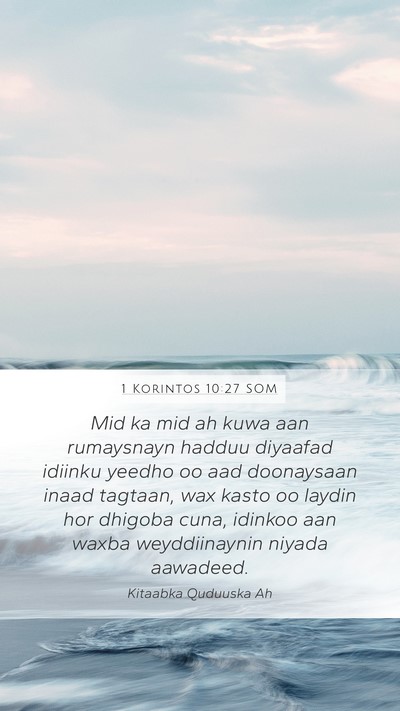 1 Korintos 10:27 SOM Bible Verse Image