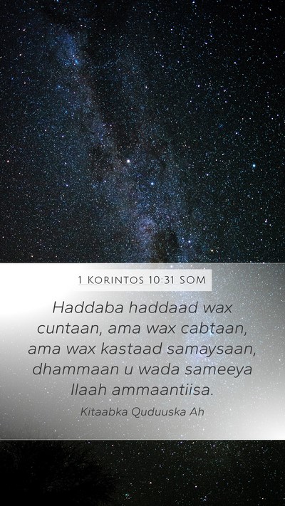 1 Korintos 10:31 SOM Bible Verse Image