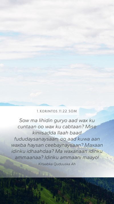 1 Korintos 11:22 SOM Bible Verse Image