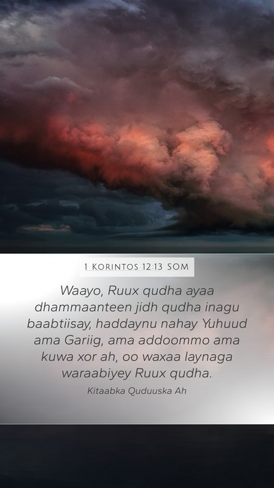 1 Korintos 12:13 SOM Bible Verse Image