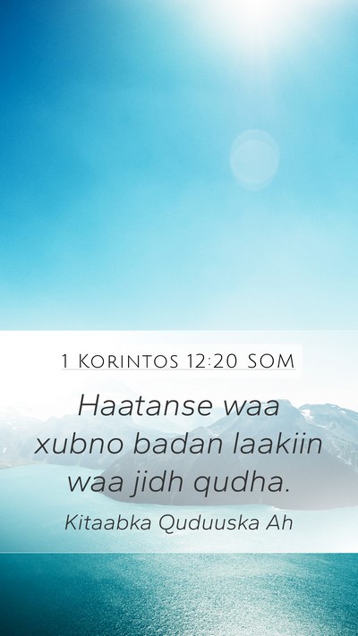 1 Korintos 12:20 SOM Bible Verse Image