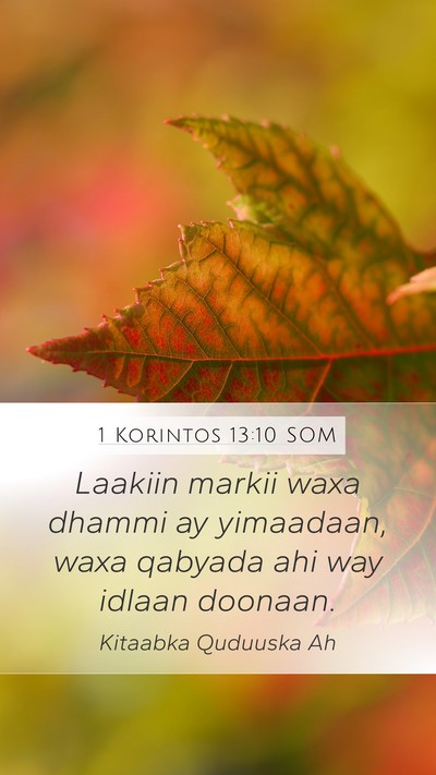 1 Korintos 13:10 SOM Bible Verse Image