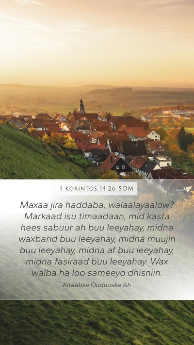 1 Korintos 14:26 SOM Bible Verse Image