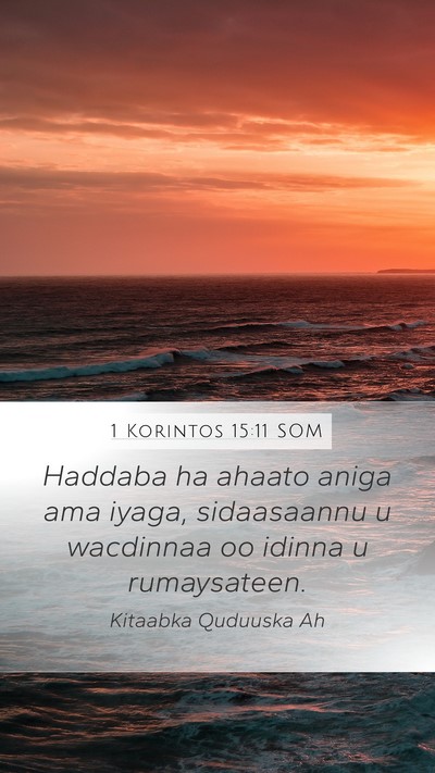 1 Korintos 15:11 SOM Bible Verse Image