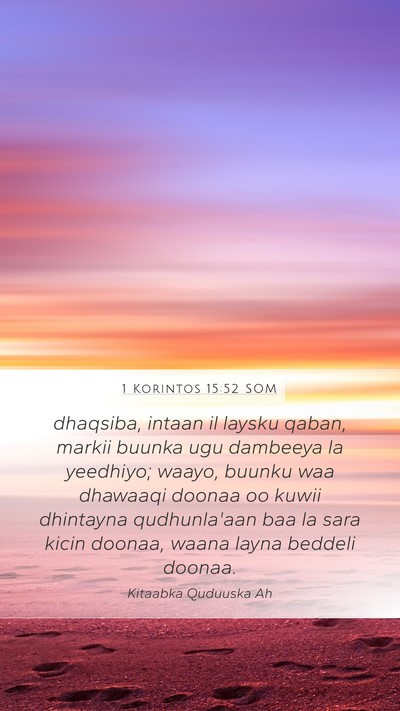 1 Korintos 15:52 SOM Bible Verse Image