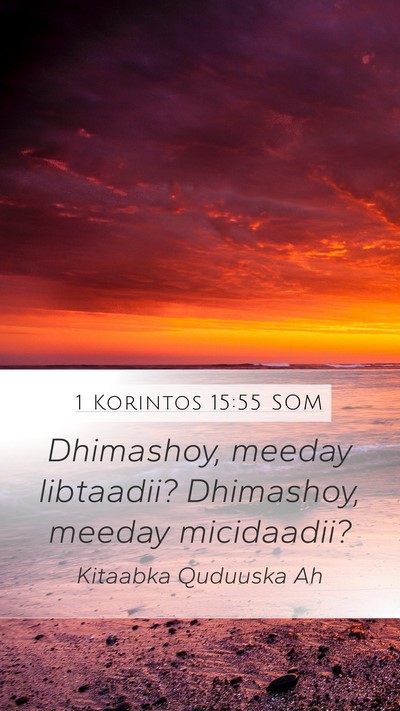1 Korintos 15:55 SOM Bible Verse Image