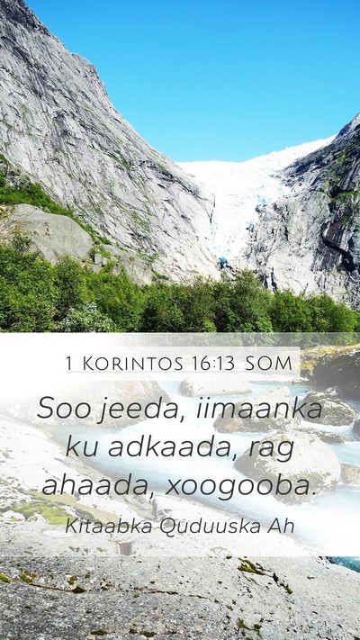 1 Korintos 16:13 SOM Bible Verse Image