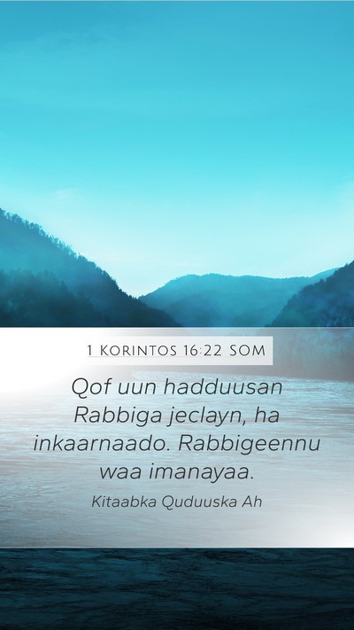 1 Korintos 16:22 SOM Bible Verse Image
