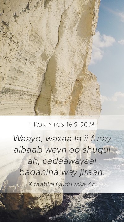 1 Korintos 16:9 SOM Bible Verse Image