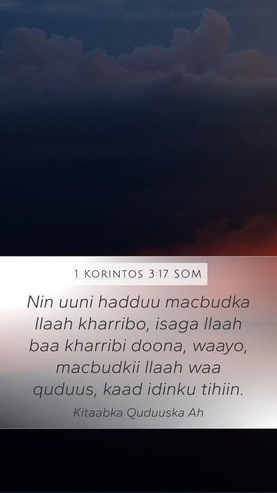 1 Korintos 3:17 SOM Bible Verse Image