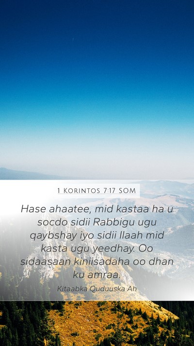 1 Korintos 7:17 SOM Bible Verse Image