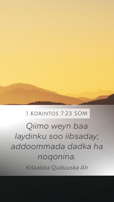 1 Korintos 7:23 SOM Bible Verse Image